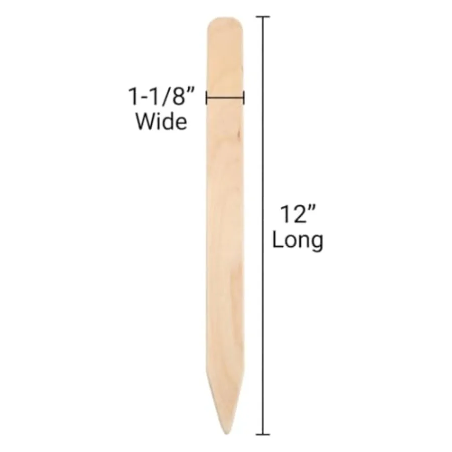 Heavy-Duty Wooden Garden Stakes 12-Inch, 250-Pack Hardwood, Natural Brown, Precision Point Design for Versatile Plant Support i