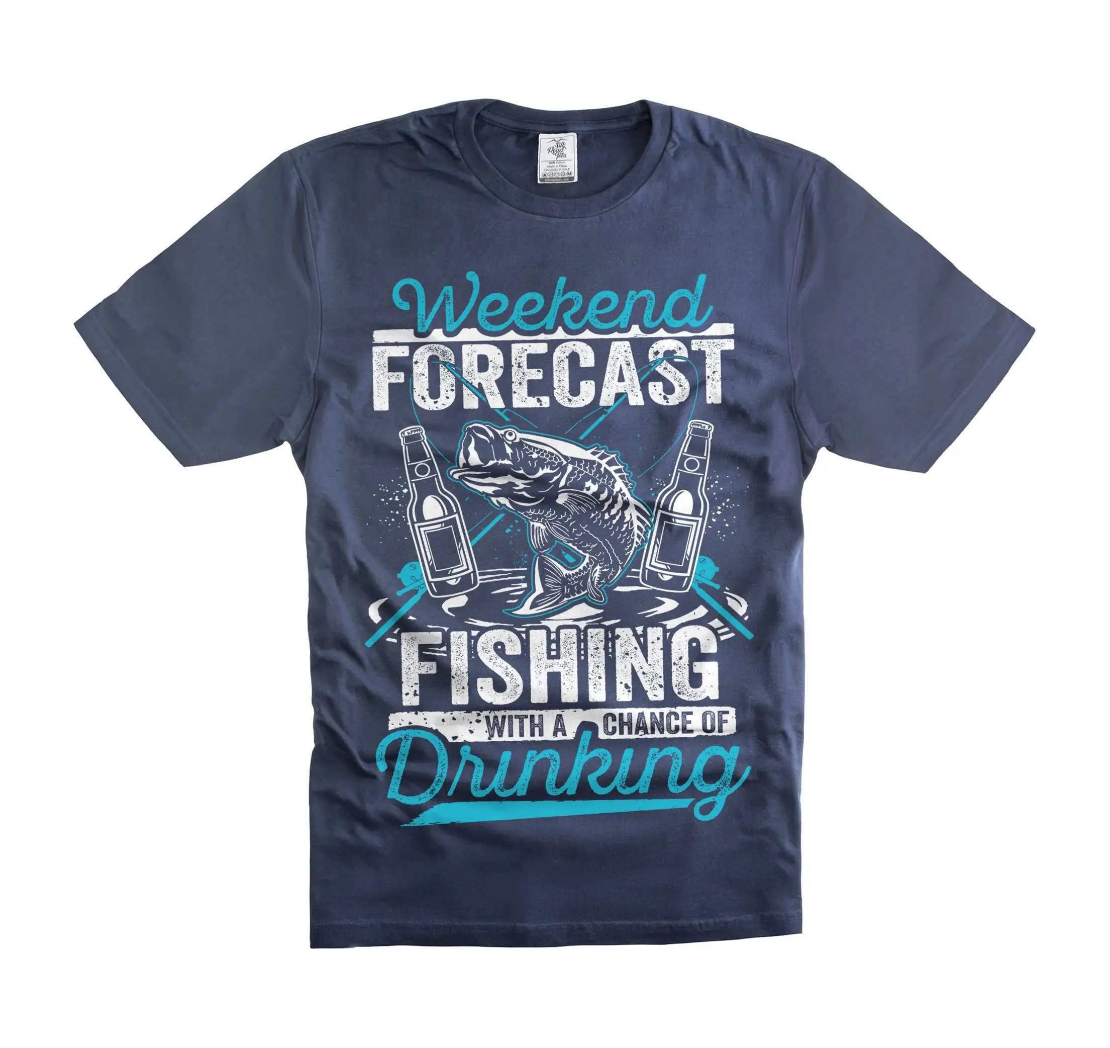 Fishing T Shirt Funny Forecast With A Chance Of Drinking Beer Father'S Day Dad Papa Grandpa Tee