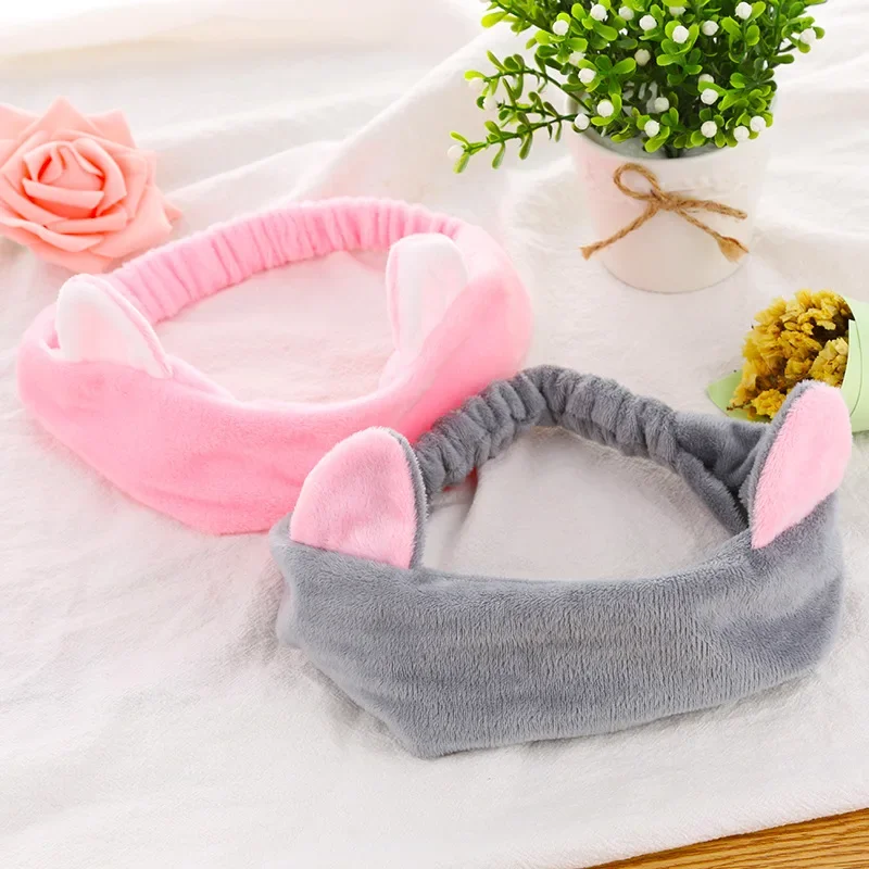 Headband For Washing Wash Face Cat makeup Hairbands Girls Elastic Holder  Strap Bands Ears Turban Hair Accessories JJ-YWFB-Cat