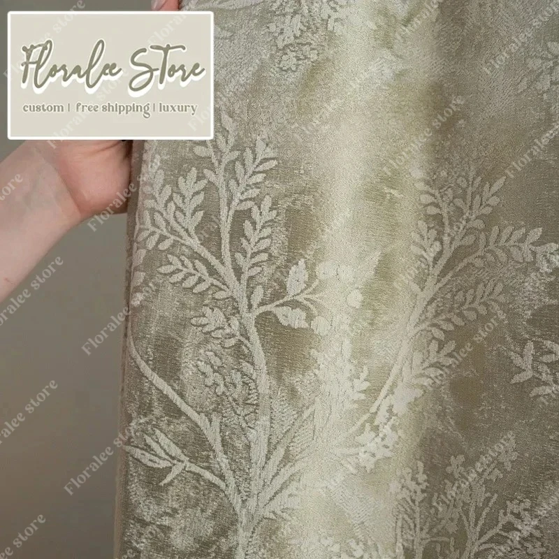 

Modem Retro Luxury Jacquard Chenille Window Curtains For Living Room Bedroom Dining Blackout Warm Custom Size Partition Drapes