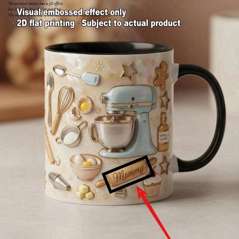 1pc Custom Personalized Baking Cup 2D Flat Printing Coffee Cup Hand Wash Microwave Safe for Cooking Enthusiasts Baking Tool Moth