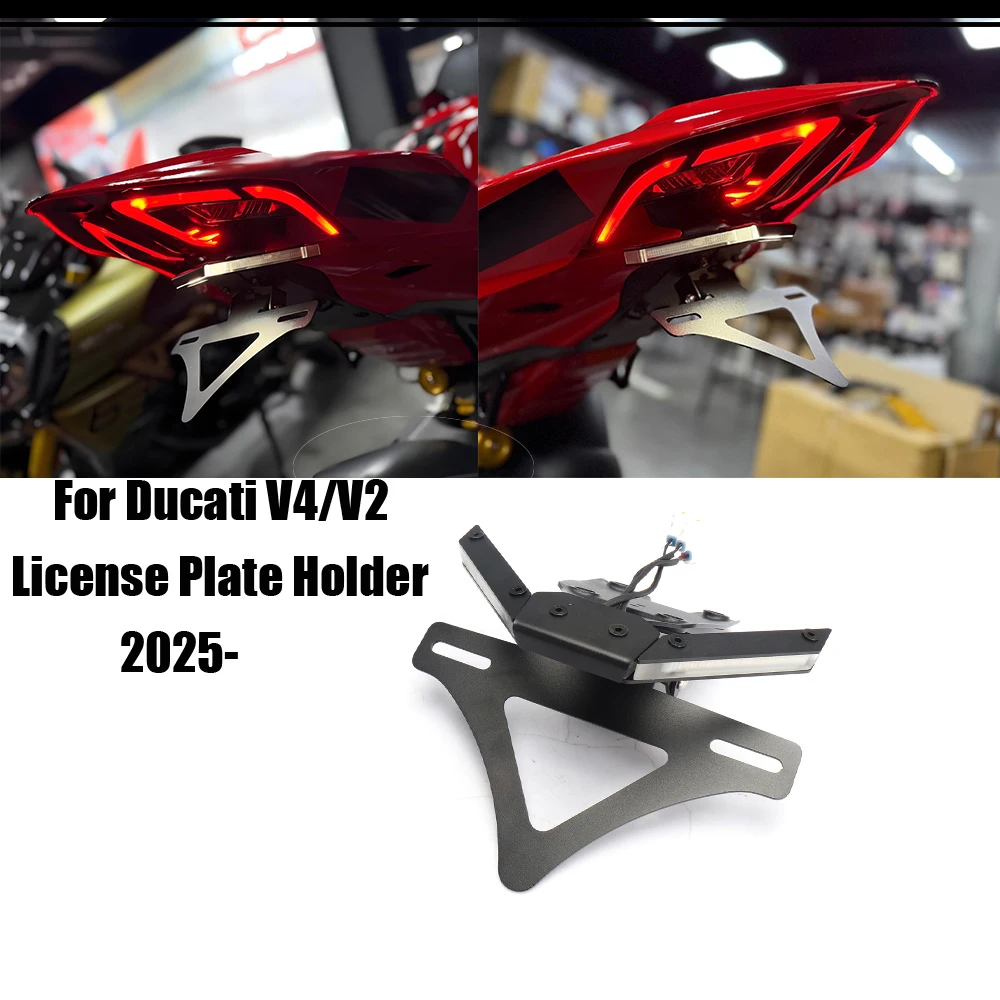 

NEW Motorcycle Mount Fender Eliminator Tail Tidy License Plate Holder For Ducati Panigale V4S V4 V2 Streetfighte V2 V4 2025 -