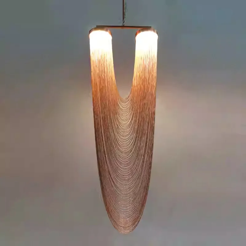 Larose Bohemian Postmodern Minimalist Metal Lamp Duplex Restaurant Bar Club Villa Luxury Tassel Design Staircase Pendant Light