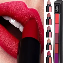 Lipstick Set Lip Gloss 5 Colors In 1 Matte Velvet Lipsticks Pen Kit Lipliner Waterproof Lasting Not Fading Lips Makeup Cosmetics