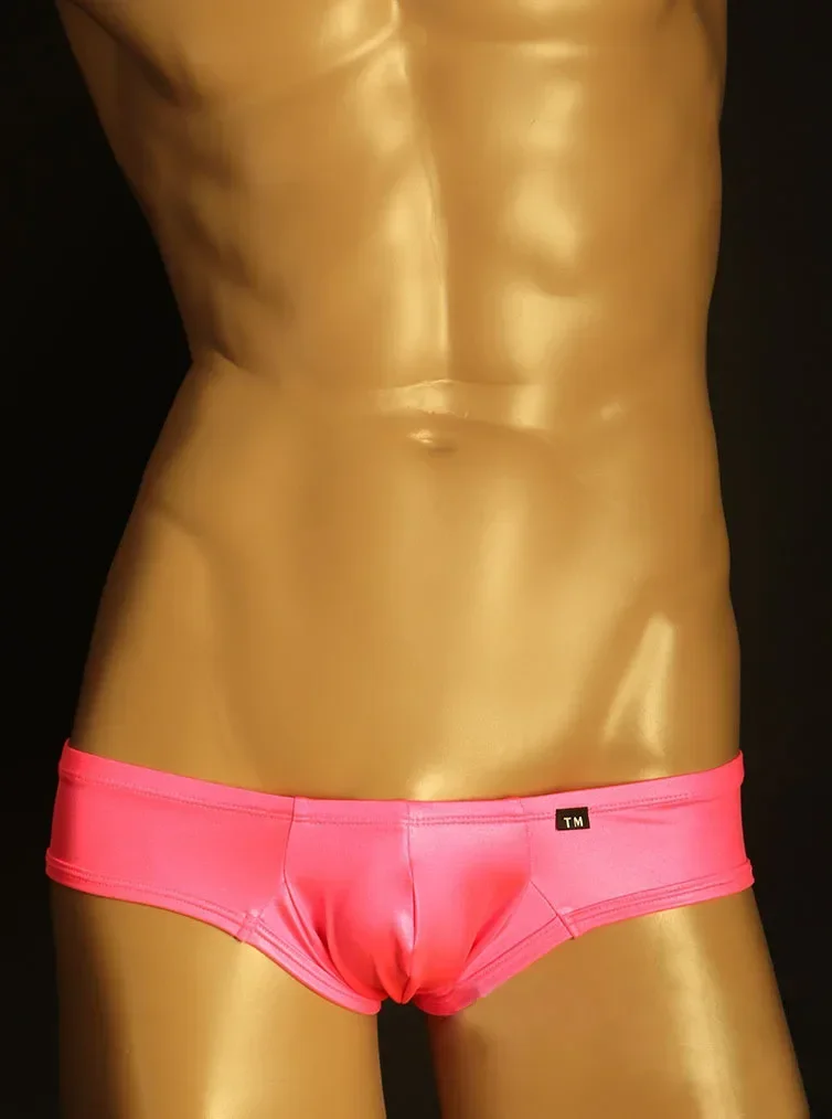Ice Silk Fabric Elastic Sexy U-Bulge Pocket Low-Rise Breathable Bikini Men\'s Pants sexy trunks underwear