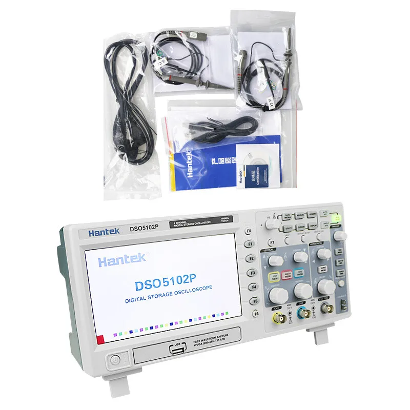 HantekDSO5072P/5102P/5202P osciloscopio de almacenamiento Digital de doble canal, ancho de banda de 200MHz, muestreo 1G, DSO5072P