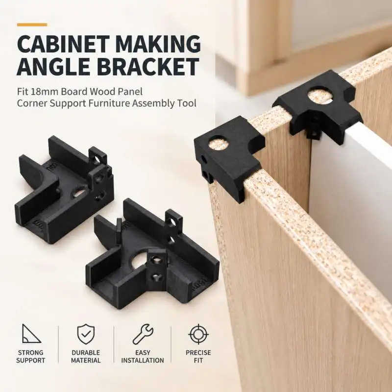 Cabinet Making Angle Bracket Fit 18mm Board Wood Panel Corner Support Furniture Assembly Tool