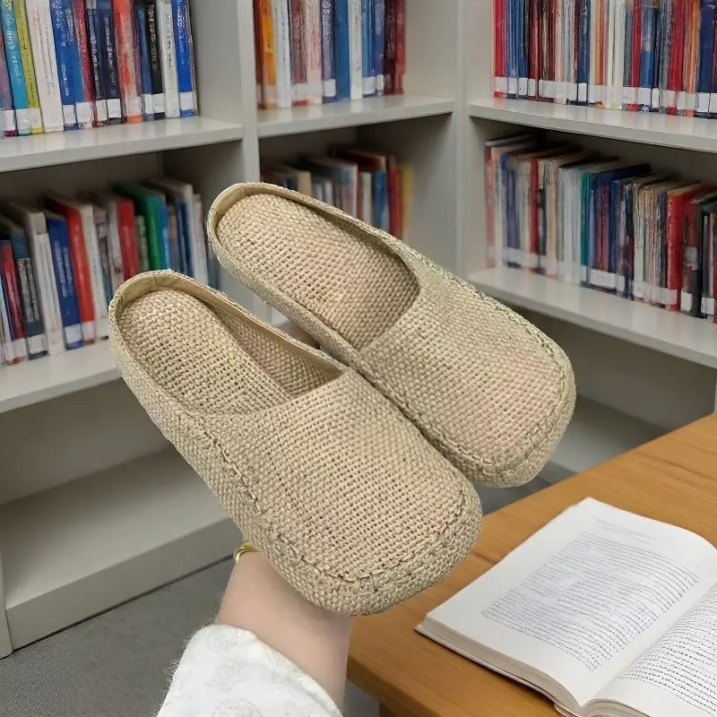 Solid color hemp shoes handmade linen straw shoes breathable slippers men's and women's Chinese style ethnic style
