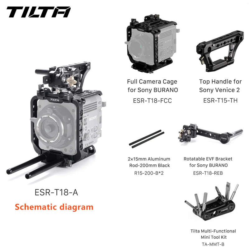 TILTA ESR-T18-FCC Camera Cage Advanced Kit for Sony BURANO Battery