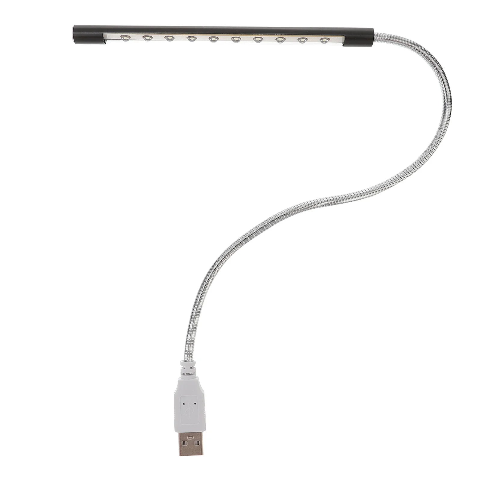 2pcs Usb Lamp 10-Led Flexible Neck Portable Night Light For Computer Keyboard Desktop Reading Office Study Super Bright White