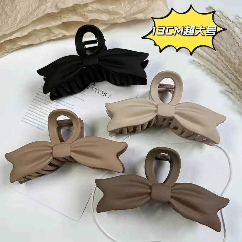 2024 Fashion New Hairpin Bow Cyber Celebrity Grab Clip Cross Large Shark Clip Ins New Hairpin Headwear Elegant