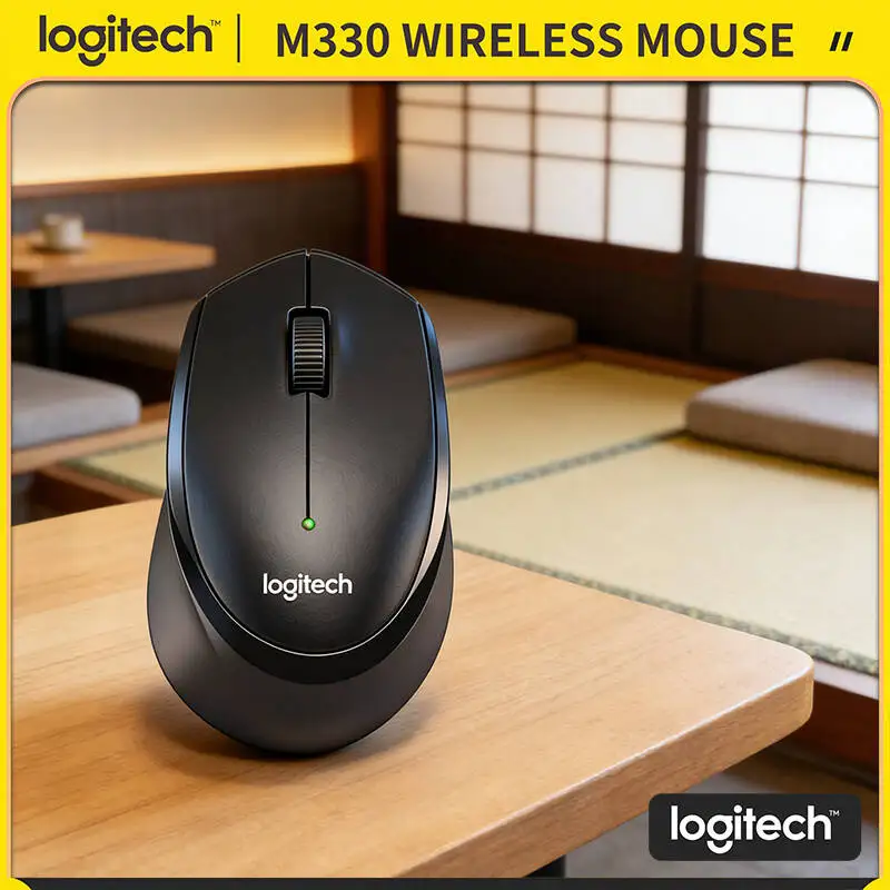 

Беспроводная мышь Logitech M330, эргономичная, с бесшумным кликом, USB-приемник 2.4G, радиус действия 10 м, длительное время автономной работы, для дома, офиса, учебы, ноутбука