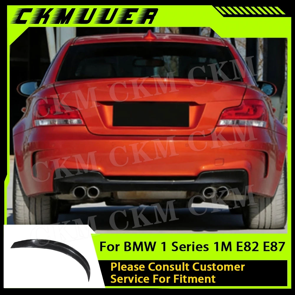 

CKMUUER for BMW 1 Series 1M E82 2008-2012 Real Carbon Fiber Rear Spoiler FRP Boot Tail Racing Car Styling Auto Parts