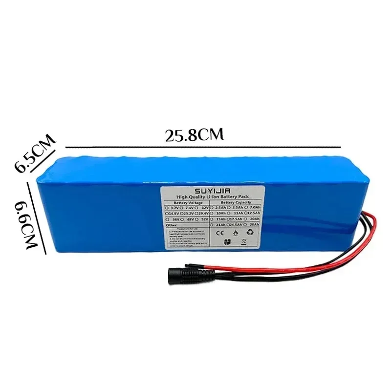 52V 14S3P Power Battery 18650 Rechargeable Lithium Battery Pack Actual Capacity 10500mAh 800W for Electric Bicycles and Scooters