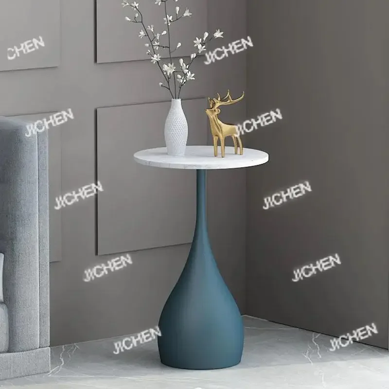 Meja Samping JCX Nordic Creative, Meja Bundar Kecil Modern Minimalis dari Besi untuk Ruang Tamu, Meja Kopi Sofa, Lemari Samping