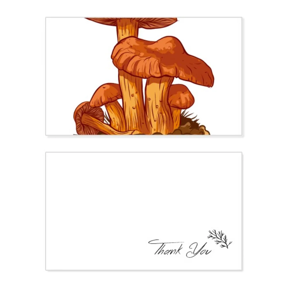 

Cute Orange Mushroom Creature Illustration Thank You Card Birthday Paper Greeting Wedding Appreciation