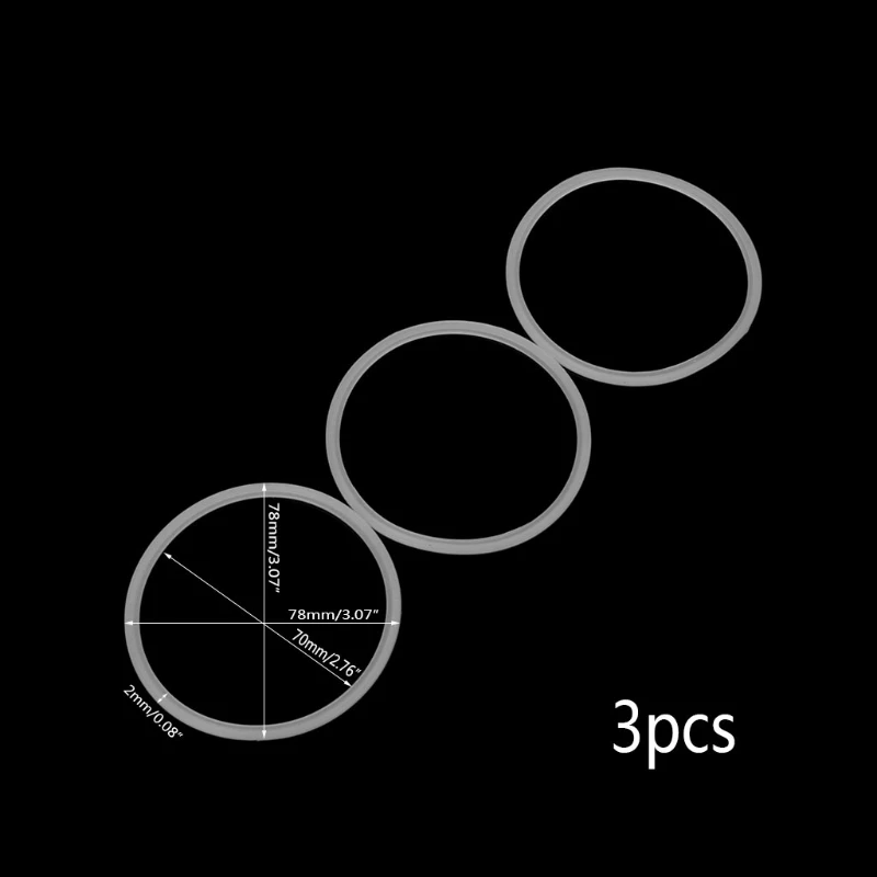 3Pcs 7.8cm Rubber O Shaped Replacement Gaskets Seal Ring Part For Blender Juicer Dropship