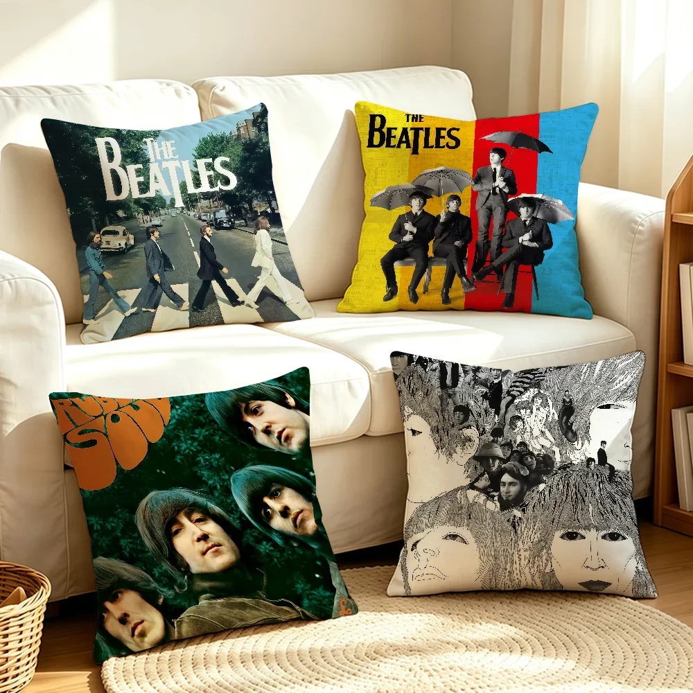 Rock Band The B-Beatles-S cushion cover Soft Smooth Hidden Zipper Washable Decorative Couch Office Housewarming Gift