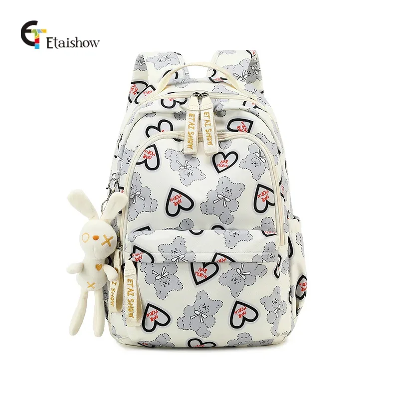 

New printed backpack lightweight primary school waterproof schoolbag simple middle school student backpack