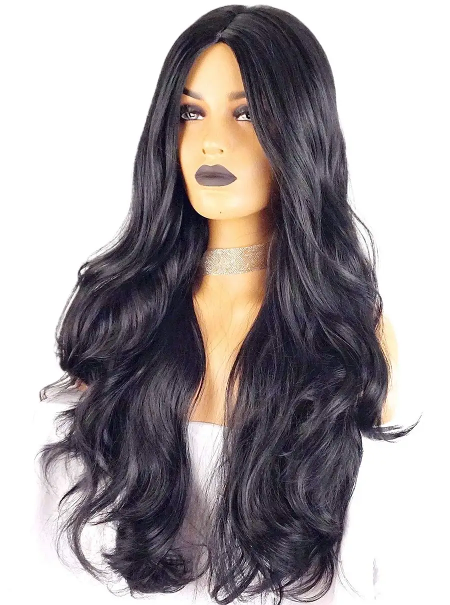 The Witch Yennefer of Vengerberg-Costume Long Noir Naturel pour Femme, Fibre Synthétique, Degré de Chaleur, Partie Latérale