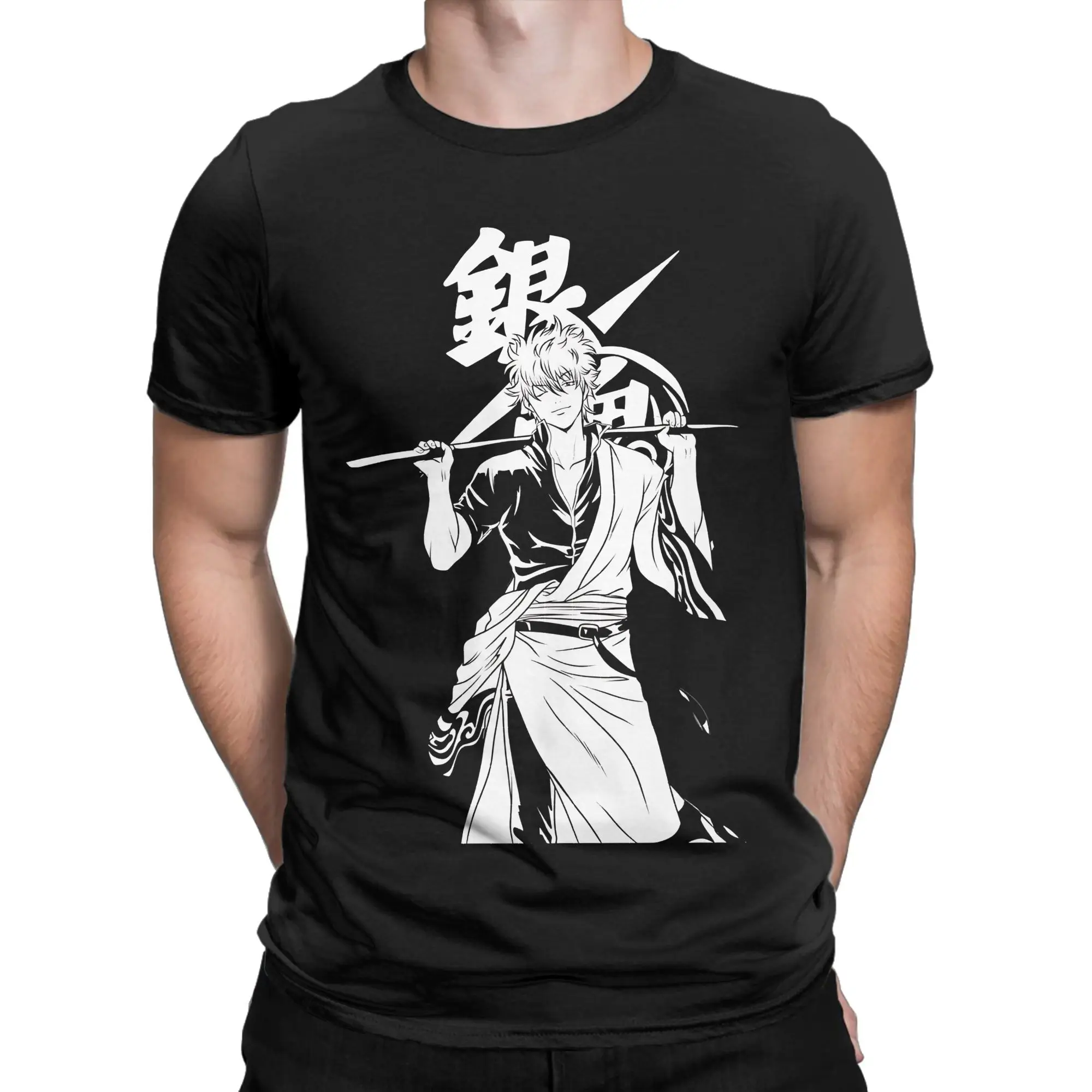 Gintama GINTOKI 100% Cotton T Shirt For Adult Summer  Streetwear T Shirts O Neck Leisure Tees Oversized Design Tops