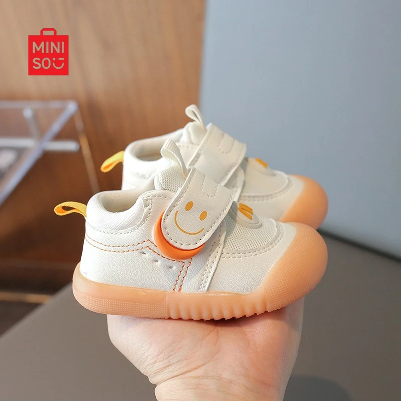 

Miniso 2025 Baby First Walkers 0-3 Years, Soft Sole Non-Slip Mesh Sneakers for Boys & Infants Autumn Shoes