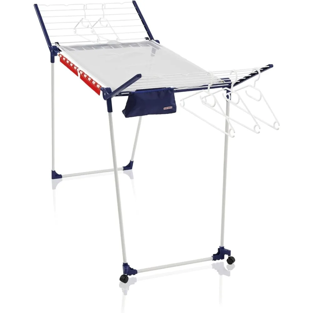 

Pegasus Deluxe Mobile Laundry Dryer Mobile in all directions due to two rollers with a 360 Degree swivel joint