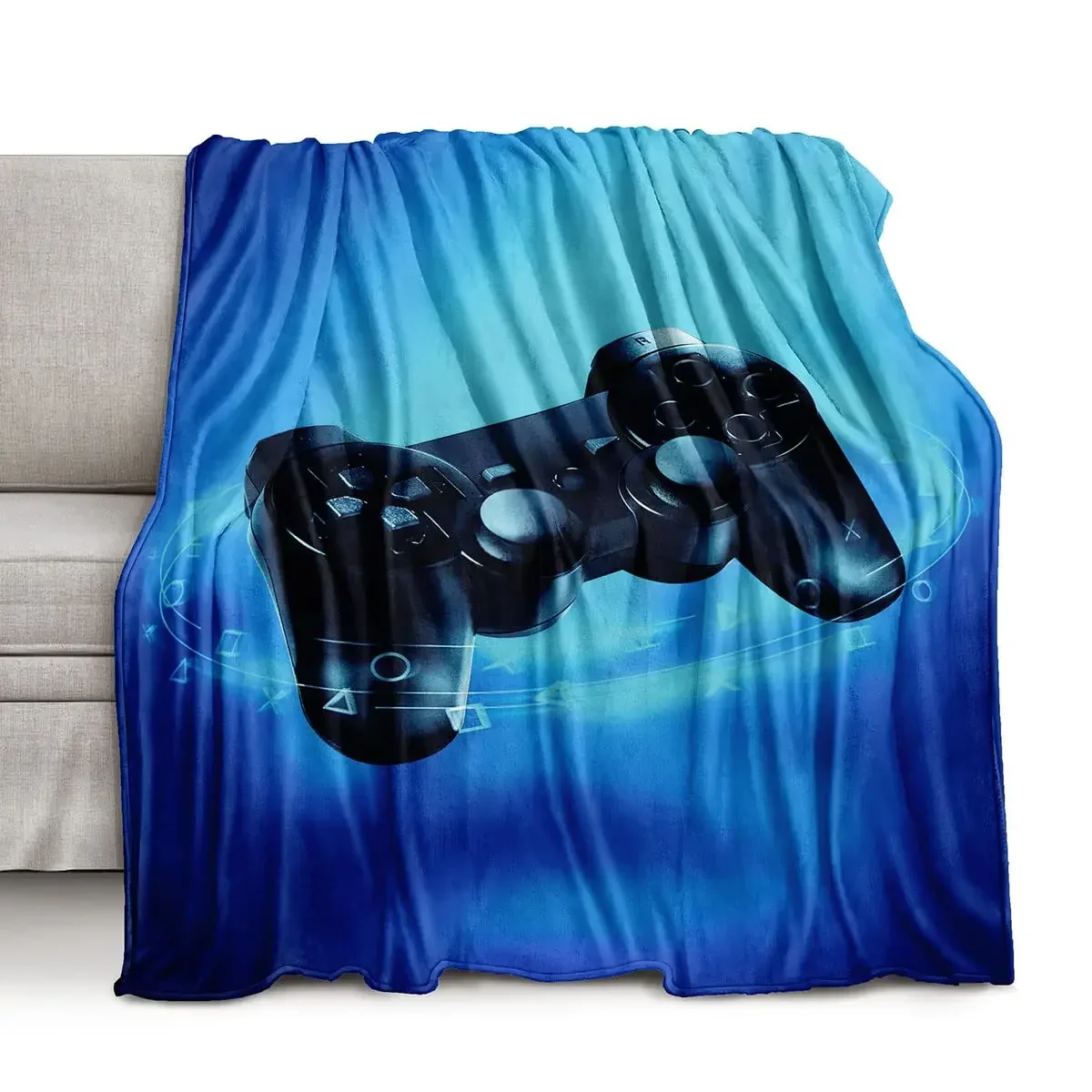 Gaming Throw Blanket Super Soft Lightweight Fleece Gamer Gift for Couch Sofa  For Kids Boy Teens Video Game Gamepad King Size