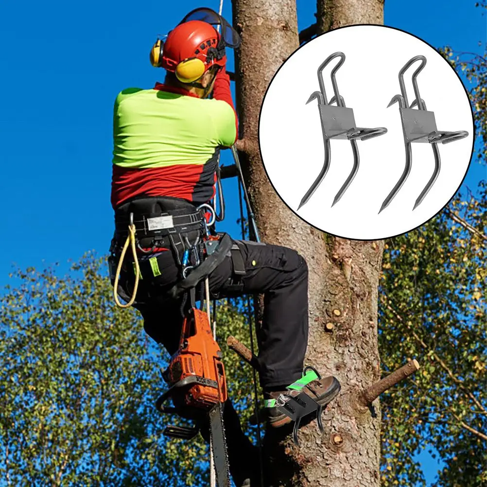 Pies antideslizantes de acero al carbono de alta calidad, herramienta de escalada de árboles, placa de pie ancha gruesa, poste práctico multiusos