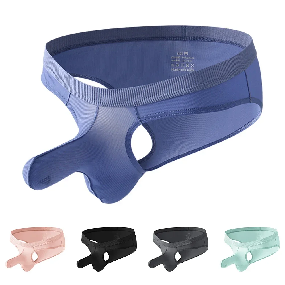 

Men's Sexy Low Waist G-String Thong Elephant Nose Gay Sissy Pouch Briefs Hombre Breathable Trunks Ultra-Thin Underwear T-back