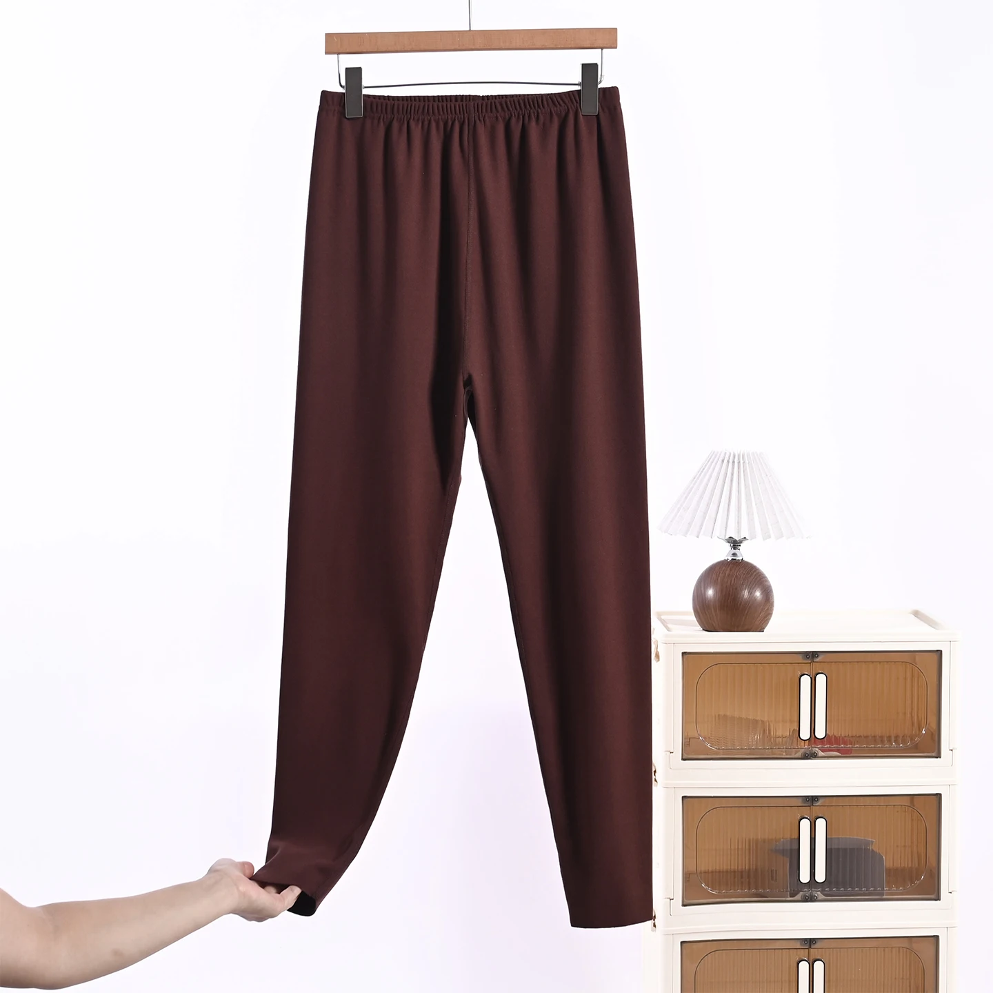 Thickened Double-Sided Fleece High-Waist Women's Thermal Trousers  Color Tight Leggings Long Pants for Autumn Season