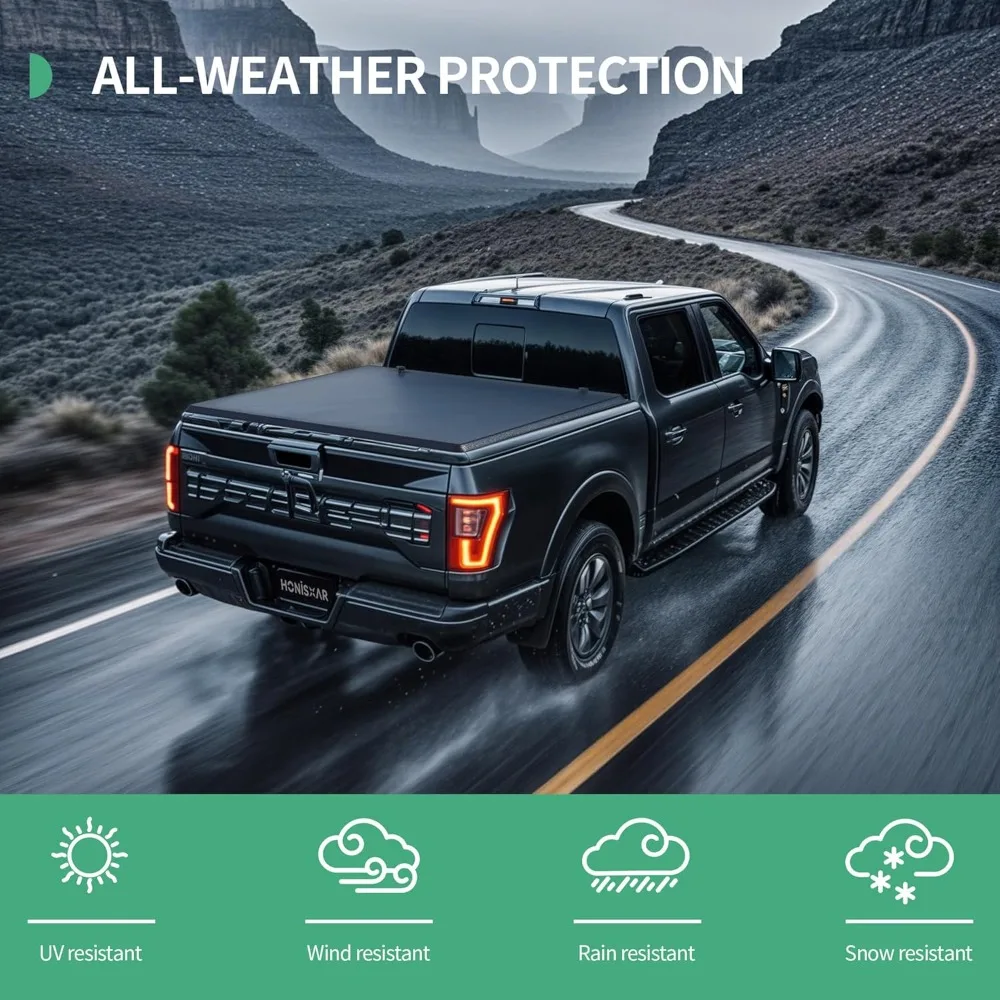 Accessori esterni Copertura morbida per tonneau tripla adatta per Toyota Tacoma 2024 2025 con sistema binario