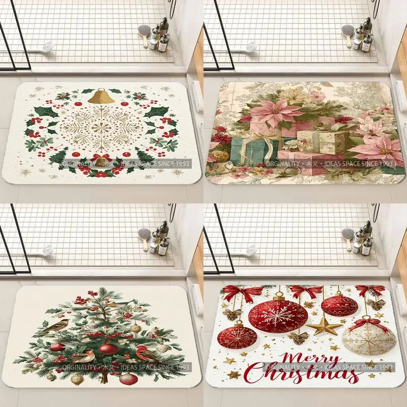 

Christmas Tree & Snowman Living Room Decoration Home Sofa Non-Slip Carpet Study Bedroom Tatami Children'S Soft Floor Mat