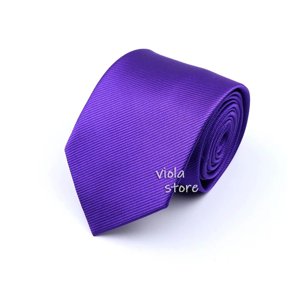 Hot 2 Sizes 8cm 6cm Tie Colorful Solid Polyester Navy Red Blue Men Wedding Party Business Tuxedo Suit Cravat Men Gift Accessory