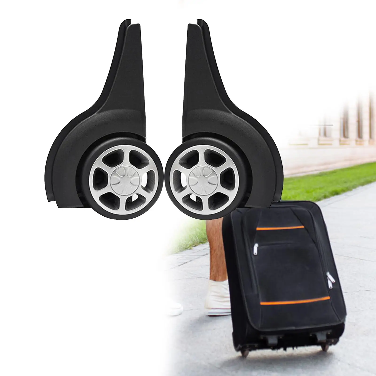 

2x Replacement Luggage Wheels Silent Durable Suitcase Wheels Swivel Casters