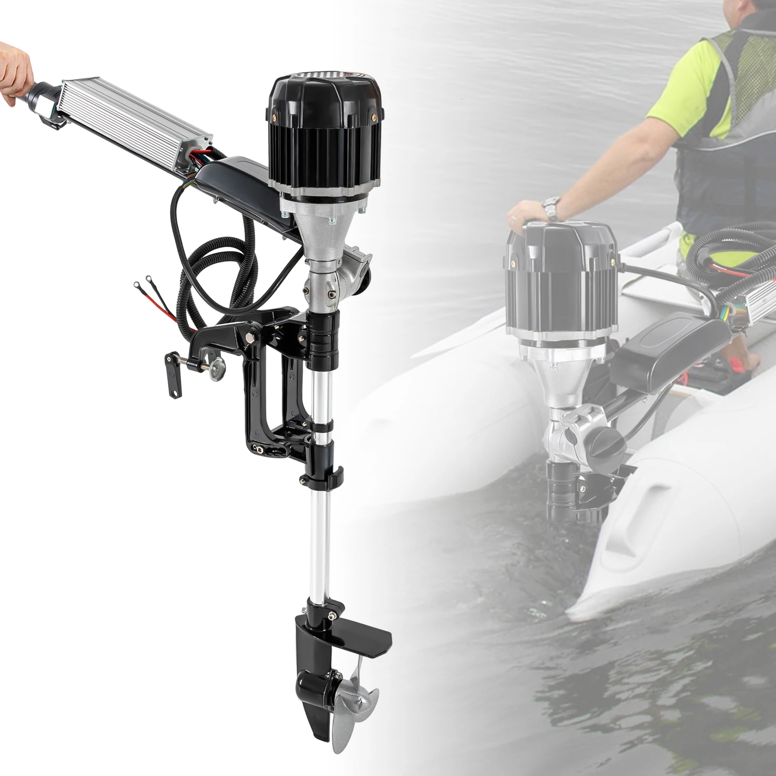 1000W Electric Outboard Motor Boat Engine Heavy Duty Fishing Boat Motor Brushless Motor Propeller 4800 RPM