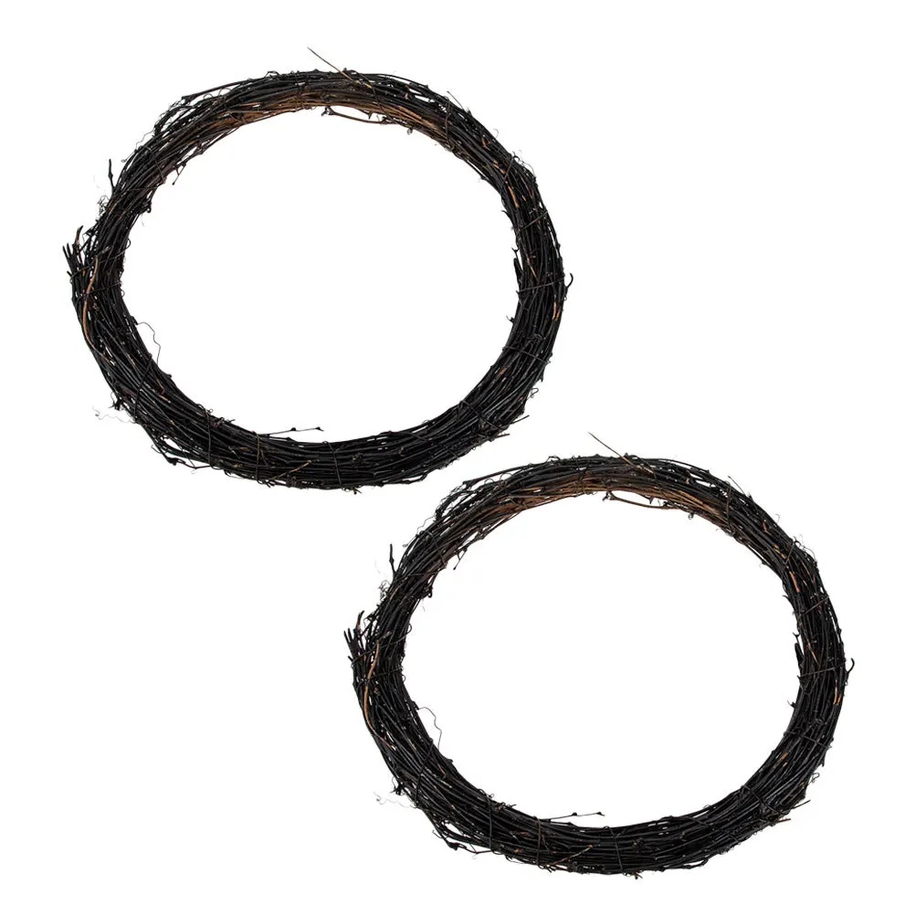 

2Pcs Natural Rattan Vine Wreath Hoops Sturdy DIY Craft Rings Halloween Christmas Decorations Rattan Wreath Wreaths for Crafting