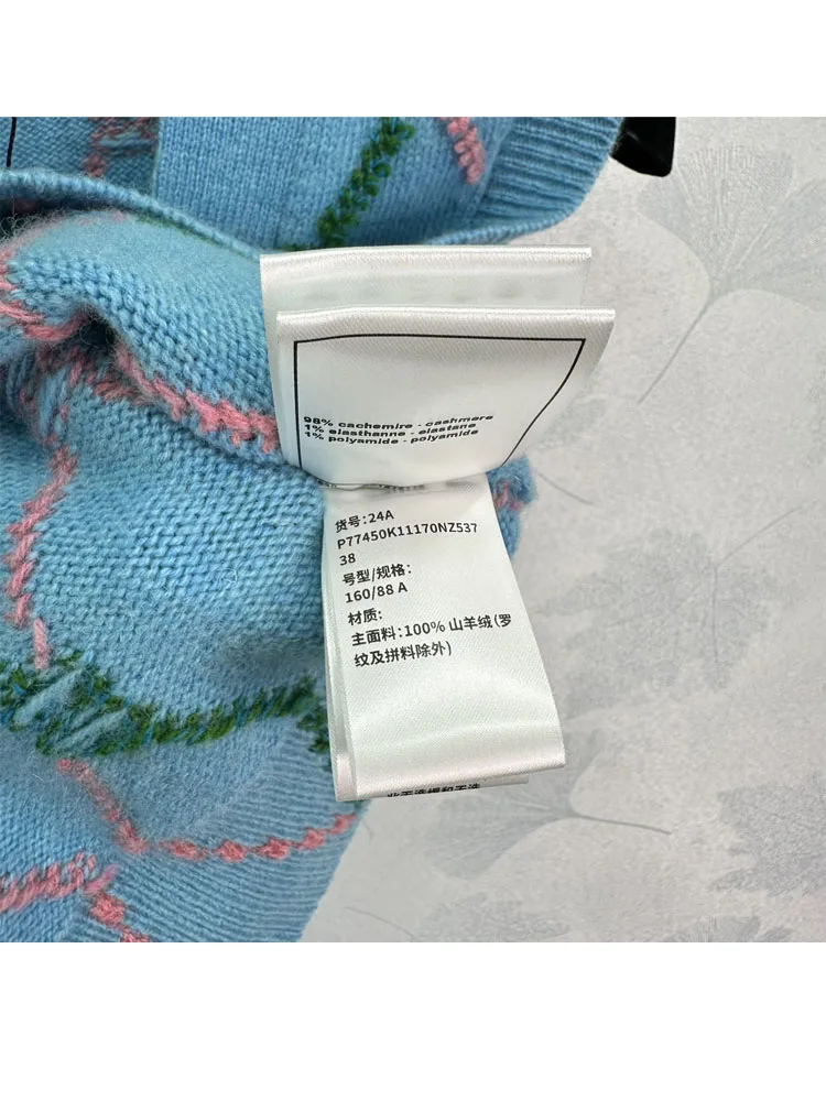 Women cashmere Sweater Cardigan Women Fashion Blue Soft texture Sweater Short Sleeve Knitted Coat Femme