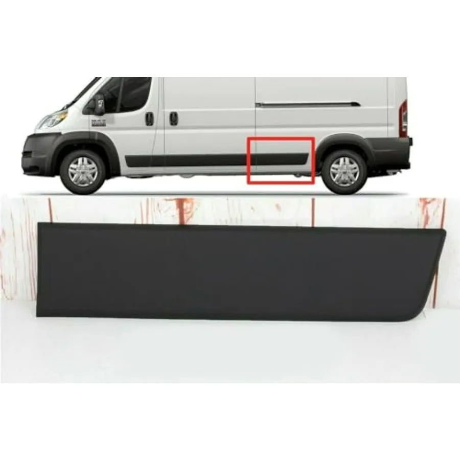

Для RAM PROMASTER 2019-2026, левая декоративная накладка на дверь водителя, черная, для задней четверти кузова, удлиненная колесная база