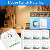 Smart Home Zigbee WiFi Smart Switch with Power Monitor 16A Tuya Light Switch Module DIY Breaker Relay Voice for Alexa Google