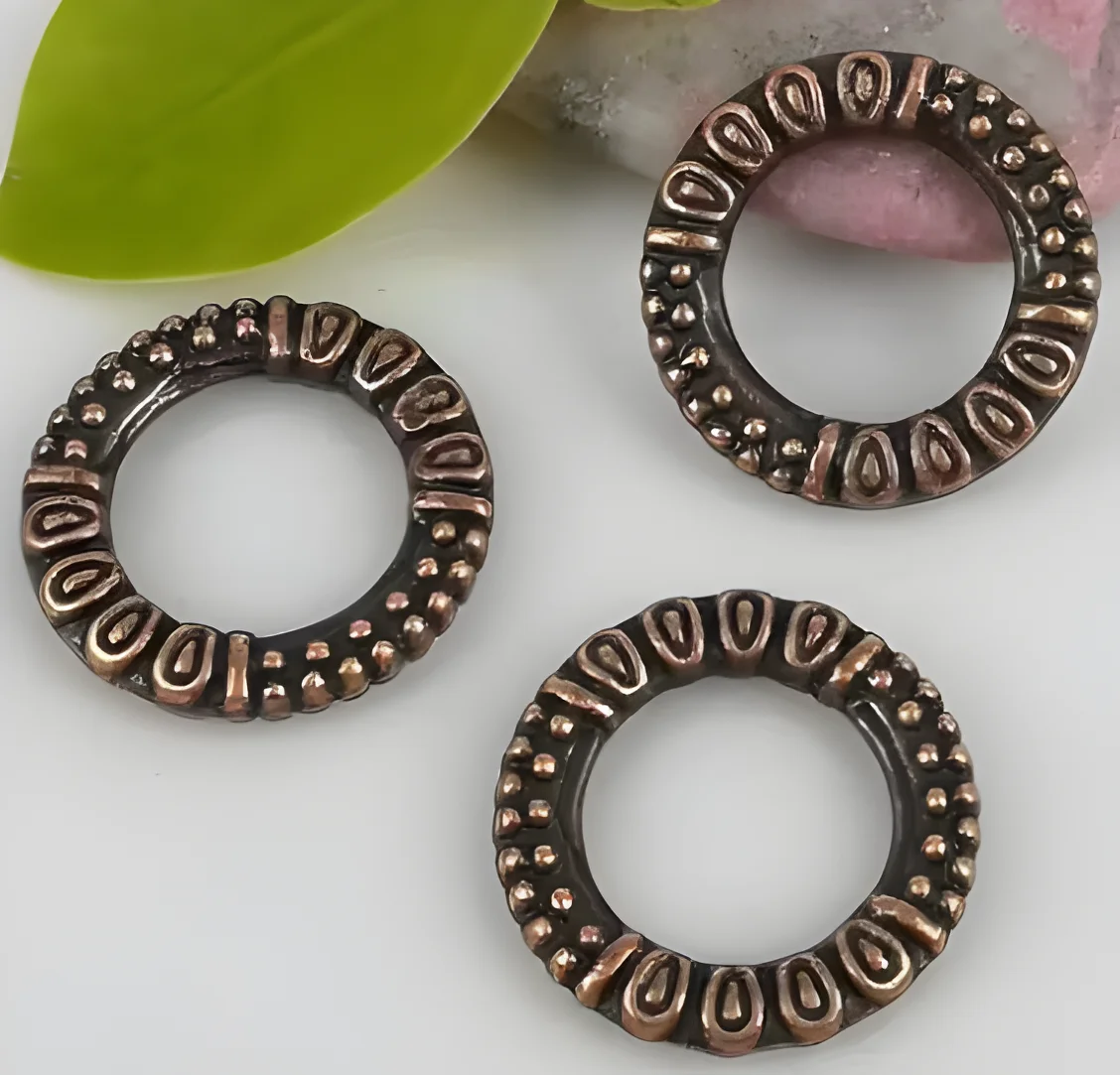 10pcs 17mm alloy accessories antiqued copper ring frame charms for jewelry making HWH0779