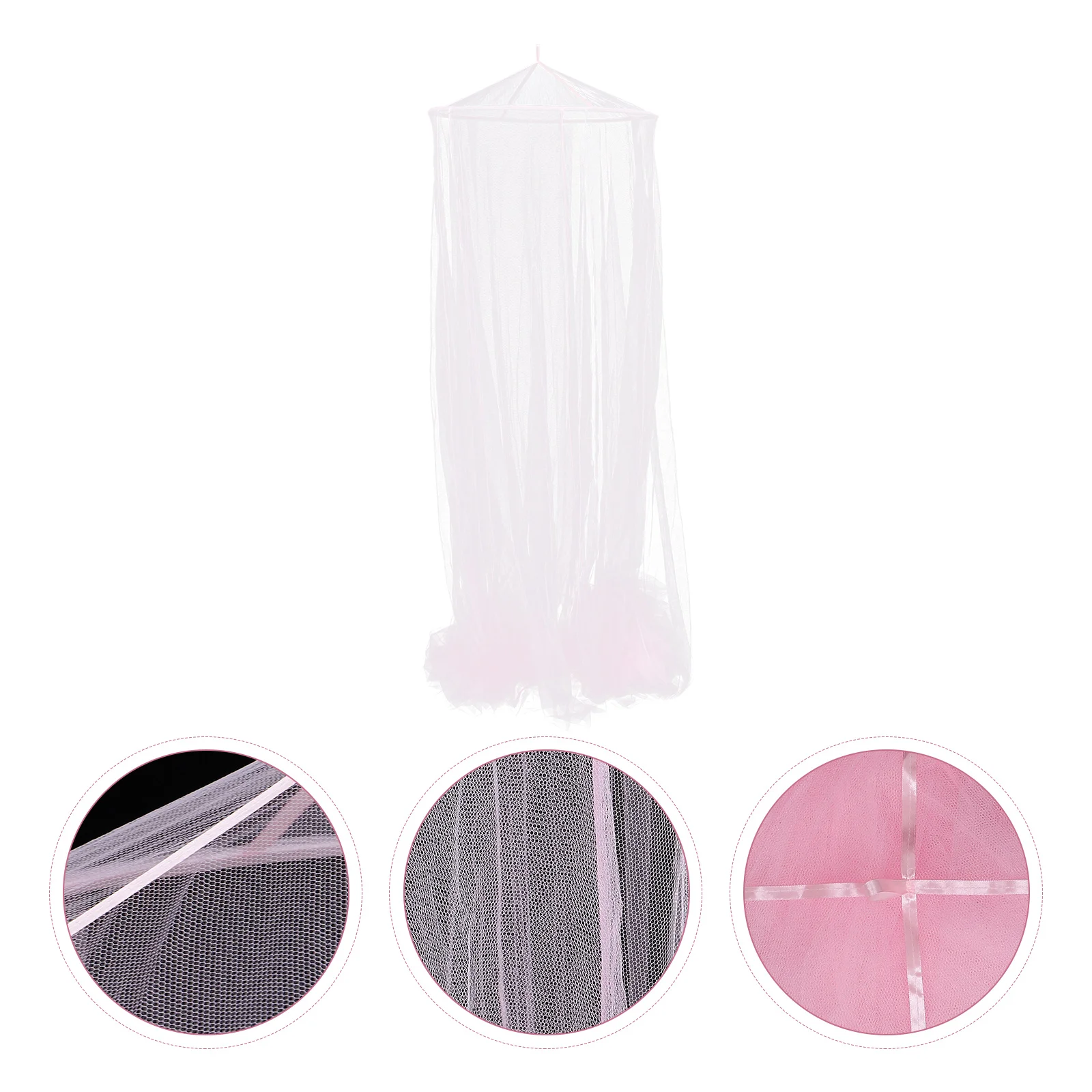 

Round Mosquito Net Bed Hanging Netting Decorative Canopy over for Curtains Fabric