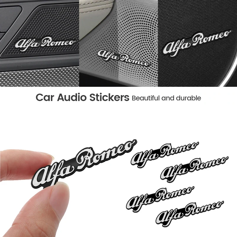 Car Stereo Sticker Sound Emblem Decal Accessories for Alfa Romeo GT Brera Spider Giulietta 147 166 147gt 155 156 159 Mito Giulia