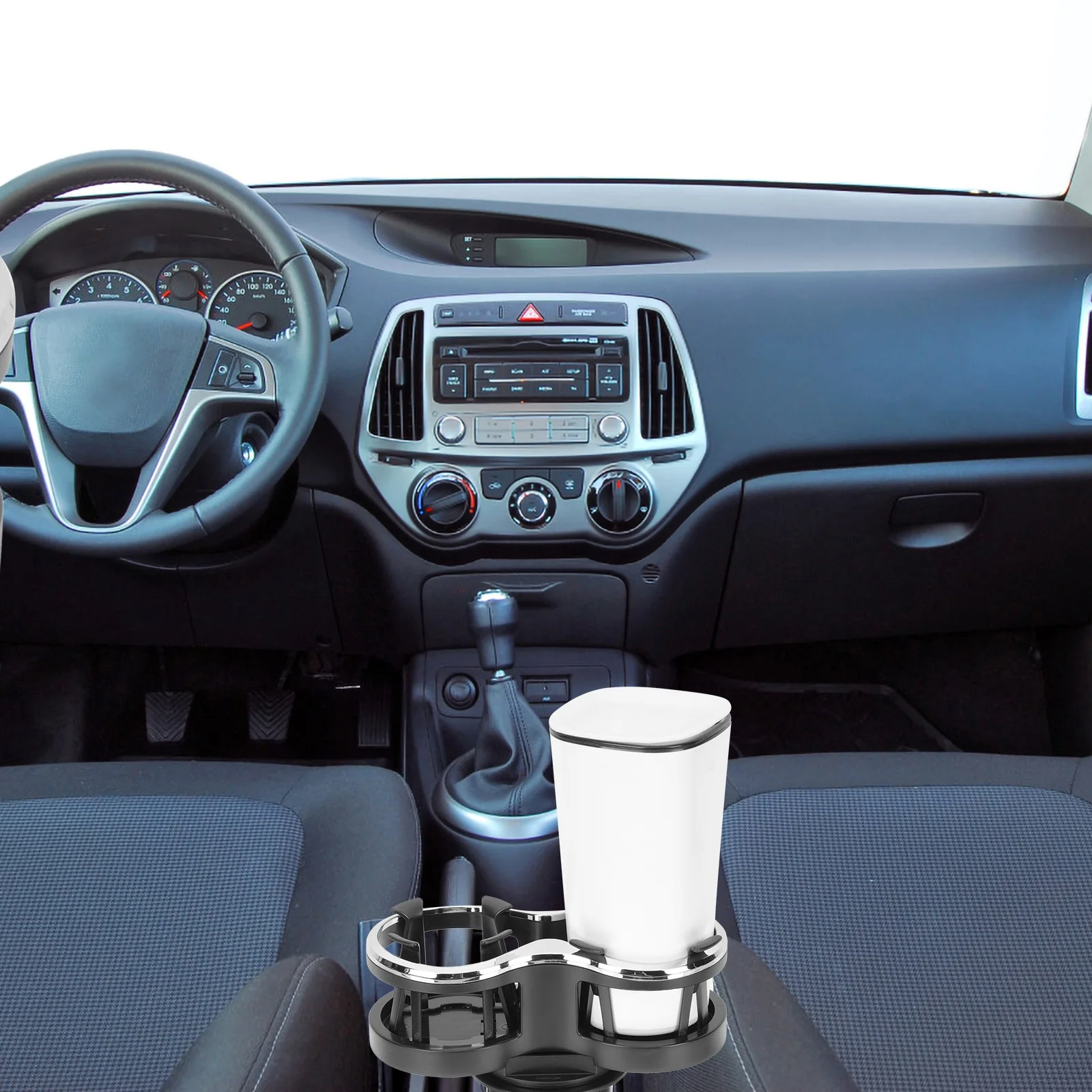 

Car Cup Holder Expander Dual Slots Water Cup Rack Multifunction Vehicle Accessories ABS Non Most Sizes
