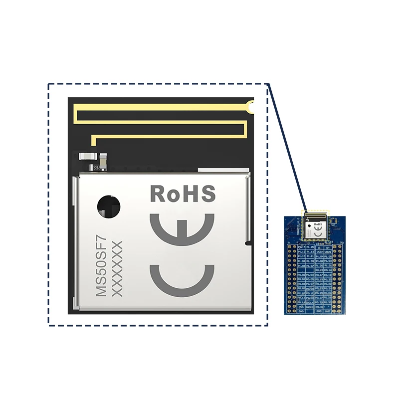 Minewsemi nRF52832 Ble 5.2 NFC Thread Zigbee Module Wireless Receiver Smallest Bluetooth Low Energy Module with transfer Board