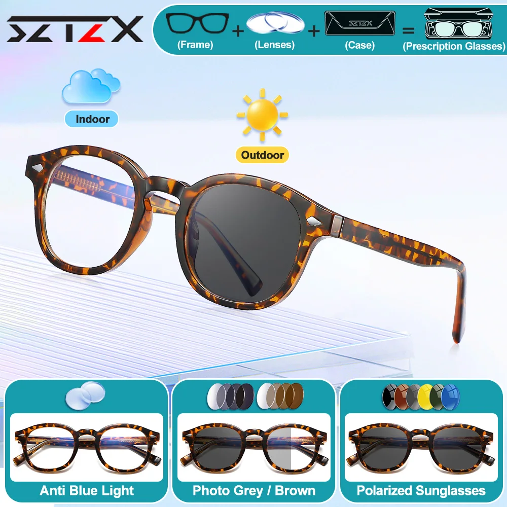 

SZTZX New Design Women Myopia Prescription Photochromic Glasses High Quality Anti Blue Ray Computer Progressive Optical Eyeware