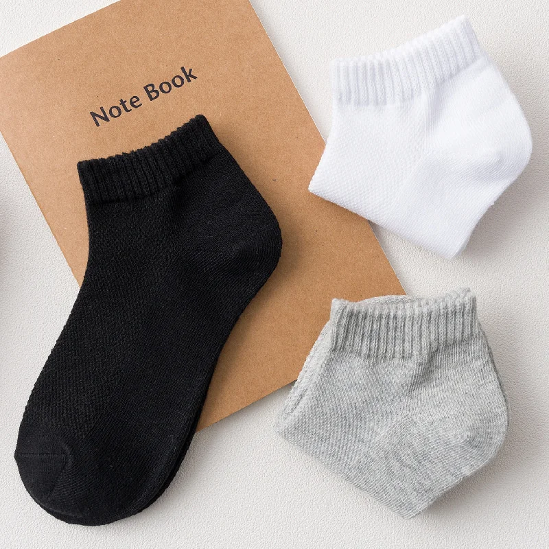 Summer Mesh Kids Socks 1-12Years Casual Student Children's Socks For Boys Girls Cotton Solid Breathable Sport Baby Sock 2024 New
