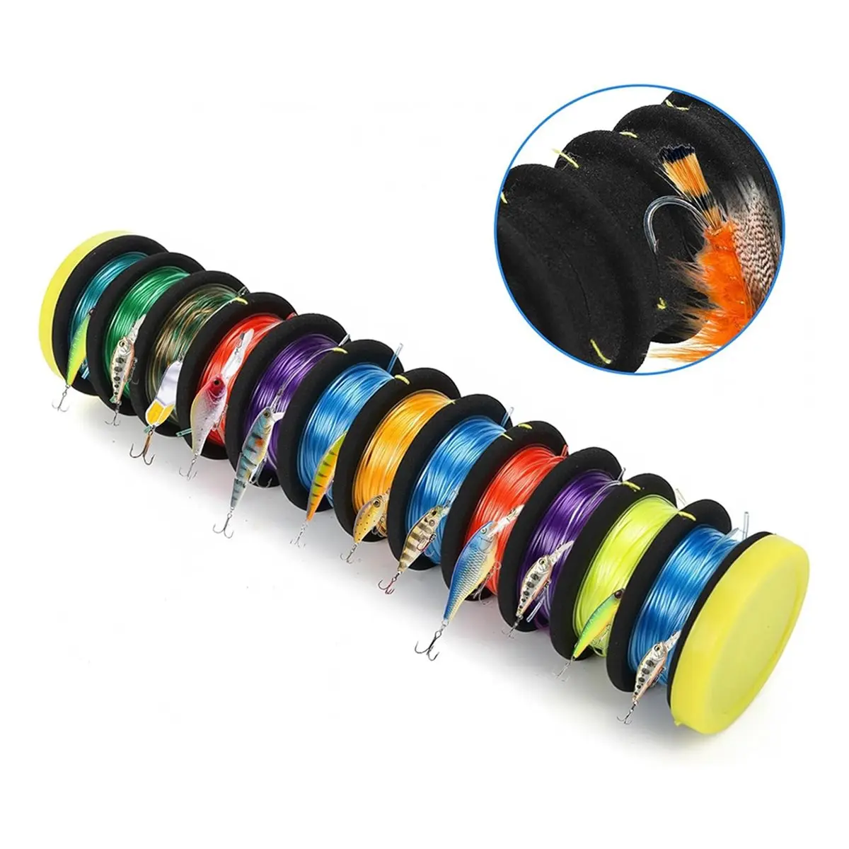 618 Mega Sale 4 Pcs Fishing Line Storage Organizer, Fish Leader Holder with 12 Slots , Spooler Winder, and Hook Keeper