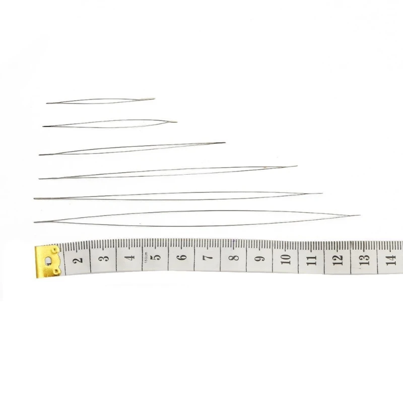 5 Piece Beading Needle Set Big Eye Curved Open Needle Stainless Steel Beading Tools Jewelry Crafting Supplies Pins R3MC