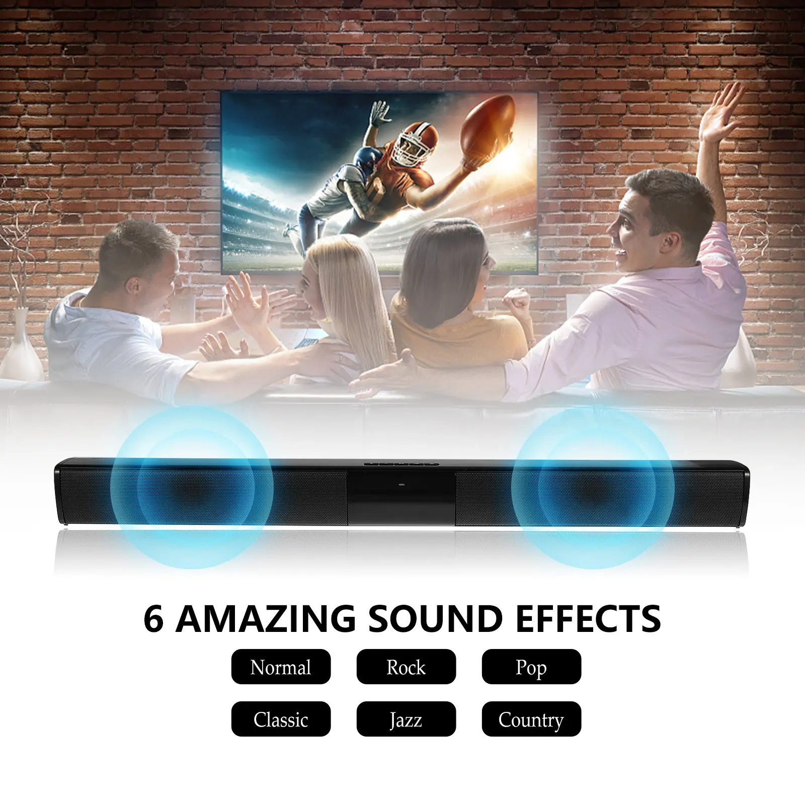 

Саундбар 5.0: ультратонкий, минималистичный дизайн с металлической сеткой, стереодинамик с мощной защитой от...